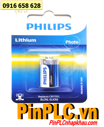 Pin Philips CR2 _Pin CR15H270; Pin 3v lithium Philips DLCR2 chính hãng  (Loại Vỉ 1viên)